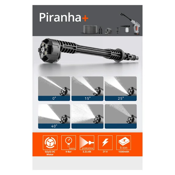Piranha Pcw-7918 Akülü Basınçlı Yıkama Makinesi - Görsel 3