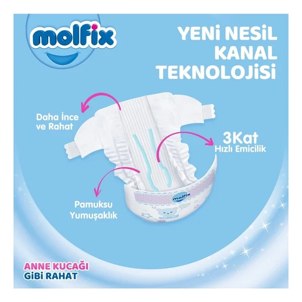 Molfix 6 Numara Extra Large 80'li Bebek Bezi - Görsel 6