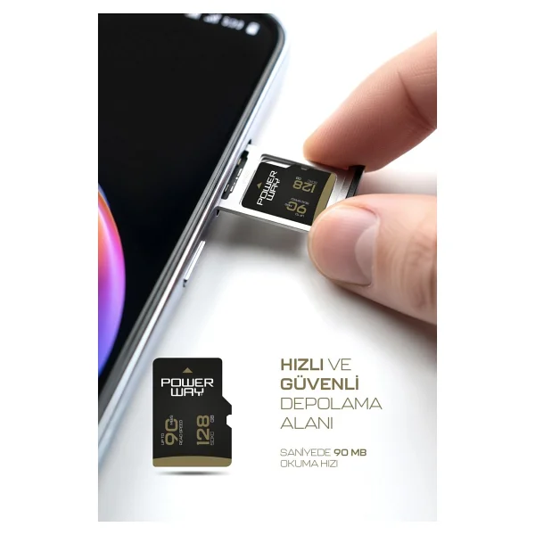 Powerway Premium Class 10 Uhs-I U3 V30 128 GB Micro Sd Kart - Görsel 2