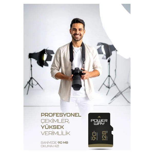 Powerway Premium Class 10 Uhs-I U3 V30 128 GB Micro Sd Kart - Görsel 5