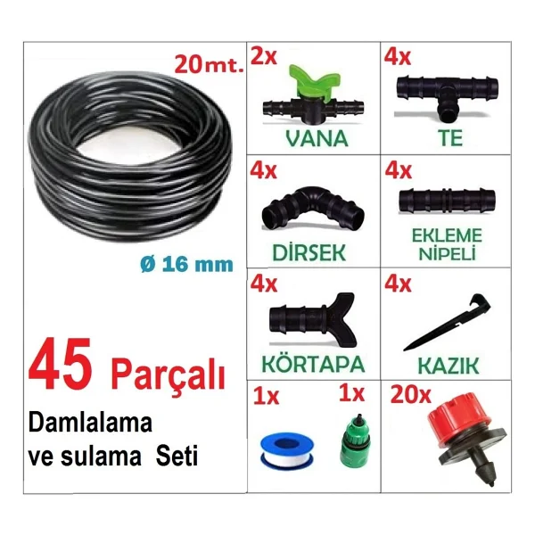 Deliksiz Düz Damla Sulama Sistemi Ve Parçaları Bahçe Ağaç Fidan Sebze Damlama Hortumu Borusu - Görsel 2