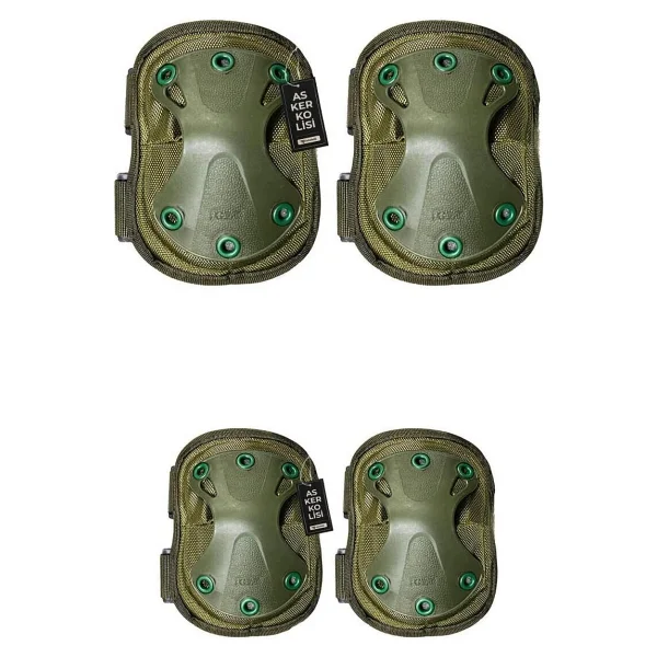 Kordak Siyah Koruyucu Dizlik Ve Dirseklik Takımı - Askeri Airsoft Motosiklet Bisiklet - Görsel 4