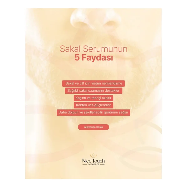 Nice Touch Kozmetik Seyrek Sakal Ve Köselik İçin Sakal Ve Bıyık Serumu - Sakal Bakım Serumu - Görsel 8