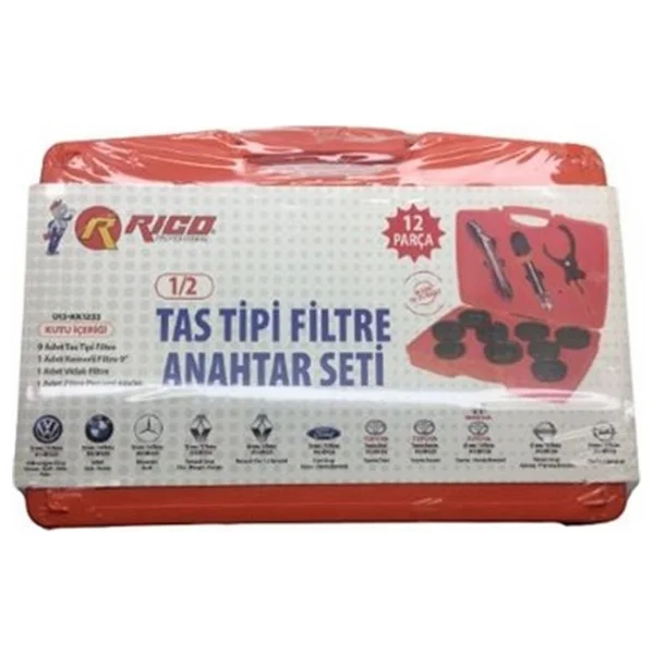 Rico Kk1233 12 Parça Taş Tipi Filtre Sökme Anahtar Seti - Görsel 2
