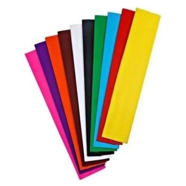 Südor Krapon Kağıdı - 10 Parça Canlı Renkler, 50x200 Cm, Düz Desen - Görsel 2