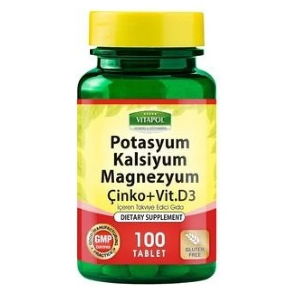 Vitapol Potasyum Kalsiyum Magnezyum 100 Tablet - Görsel 6
