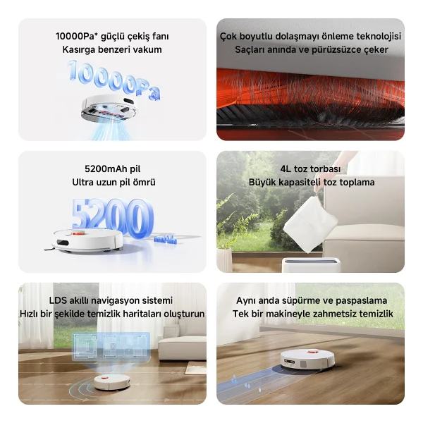 Xiaomi Vacuum H40 Çöp İstasyonlu Akıllı Robot Süpürge - Görsel 2