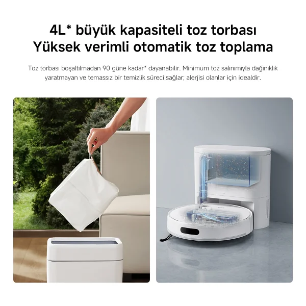Xiaomi Vacuum H40 Çöp İstasyonlu Akıllı Robot Süpürge - Görsel 3