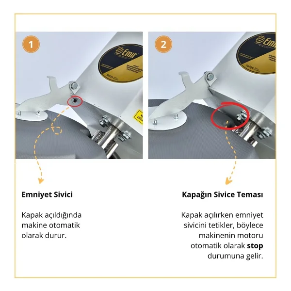 Emir 15-25 Kg Hamur Yoğurma Makinesi Kapaklı Yeni Model - Görsel 6