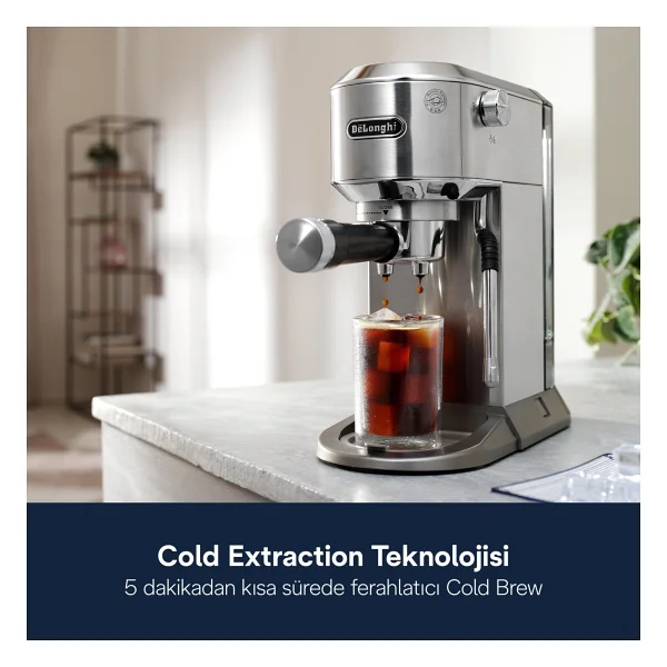 Delonghi Dedica Duo Ec890.M Gümüş Manuel Espresso Makinesi - Görsel 4