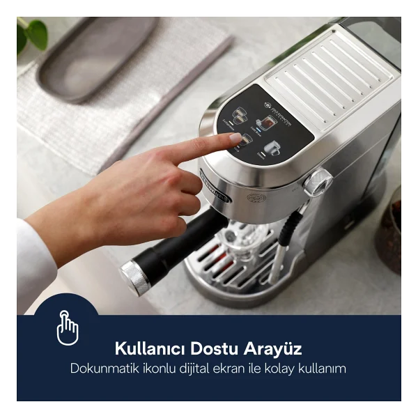 Delonghi Dedica Duo Ec890.M Gümüş Manuel Espresso Makinesi - Görsel 5