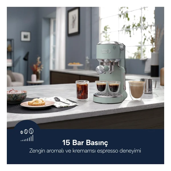 Delonghi Dedica Duo Ec890.Gr Yeşil Manuel Espresso Makinesi - Görsel 3