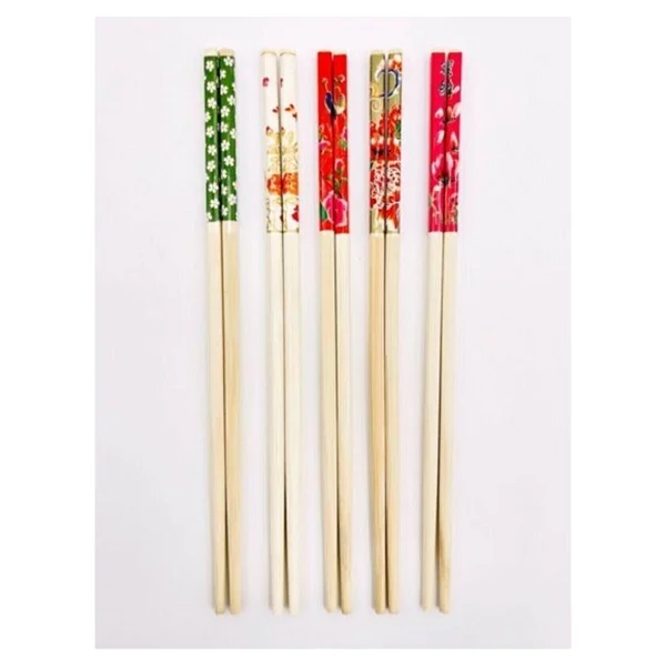 Bambu Chopstick Çubuk Yemek Çubuğu Yıkanabilir Tekrar Kullanılabilir ( 10 Çift- 20 Adet ) - Görsel 4