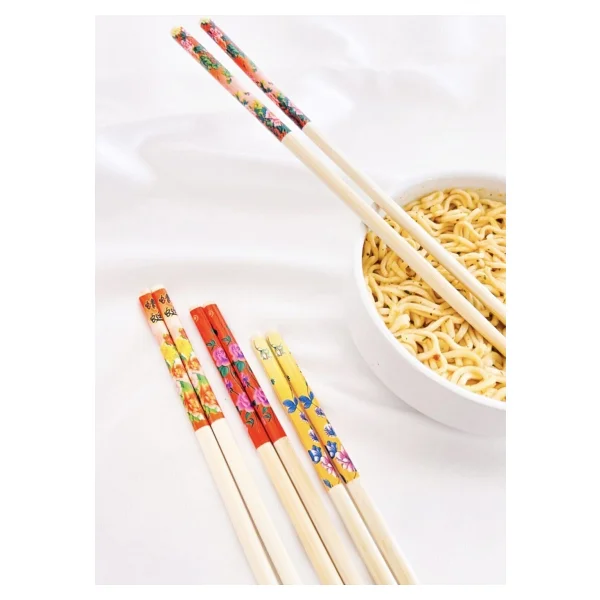 Bambu Chopstick Çubuk Yemek Çubuğu Yıkanabilir Tekrar Kullanılabilir ( 3 Çift- 6 Adet ) - Görsel 5
