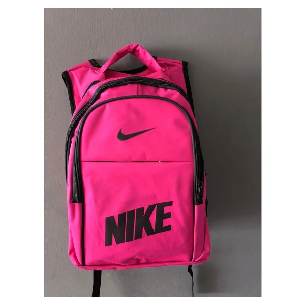 Nike Baskılı Sırt Çantası - Okul Çantası (Siyah-Yeşil-Pembe) - Görsel 3
