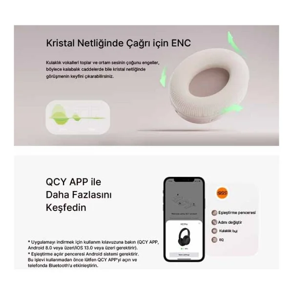 Qcy H2 Pro Kulak Üstü Bluetooth Kulaklık - Görsel 4