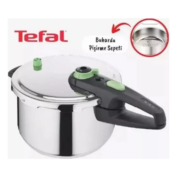 Tefal Düdüklü Tencere 6 L Paslanmaz Çelik Tekli Kullanım İçin Gri Renkli Enerji Tasarruflu - Açık Gri - Görsel 4