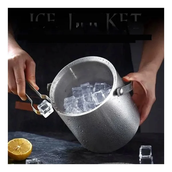 Buz Kovası Çift Cidarlı Yalıtımlı Endüstriyel Inox Şampanya Şarap Bira Soğutucu Medıum 722052 - 1,2 Lt - Görsel 4