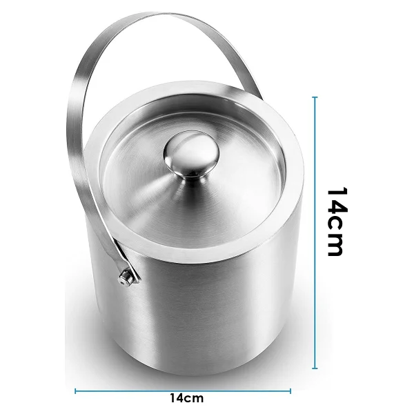 Buz Kovası Çift Cidarlı Yalıtımlı Endüstriyel Inox Şampanya Şarap Bira Soğutucu Medıum 722052 - 1,2 Lt - Görsel 5