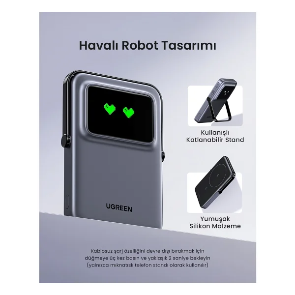 Ugreen Uno 5000 mAh Hızlı Şarj Magsafe Powerbank - Görsel 5