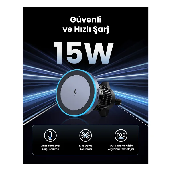 Ugreen W525 35029 Magsafe Manyetik Araç Telefon Tutucu - Görsel 9
