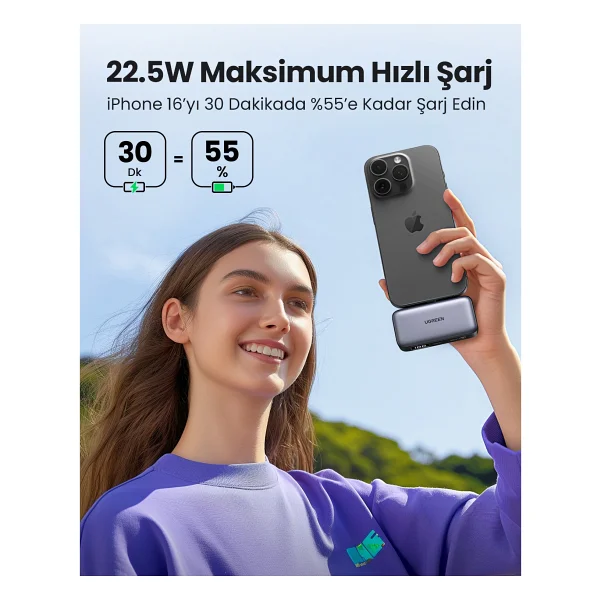 Ugreen 35338 5000 mAh Hızlı Şarj Powerbank - Görsel 4