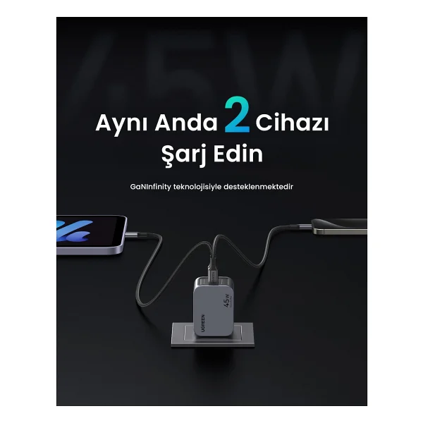 Ugreen Nexode Pro 35008 45 W Hızlı Şarj Adaptörü - Görsel 9