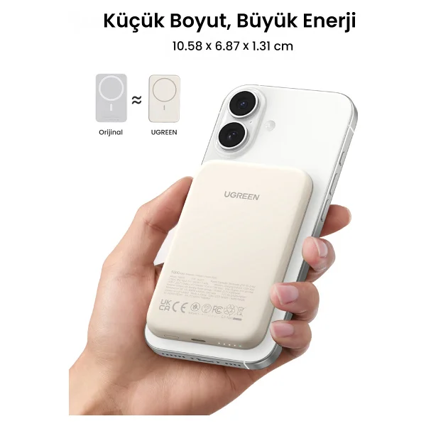 Ugreen 25207 5000 mAh Hızlı Şarj Magsafe Powerbank - Görsel 7