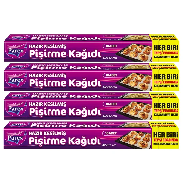 Parex Hazır Kesilmiş Pişirme Kağıdı 10'lu 42 X 37 Cm 4 Paket - Görsel 2