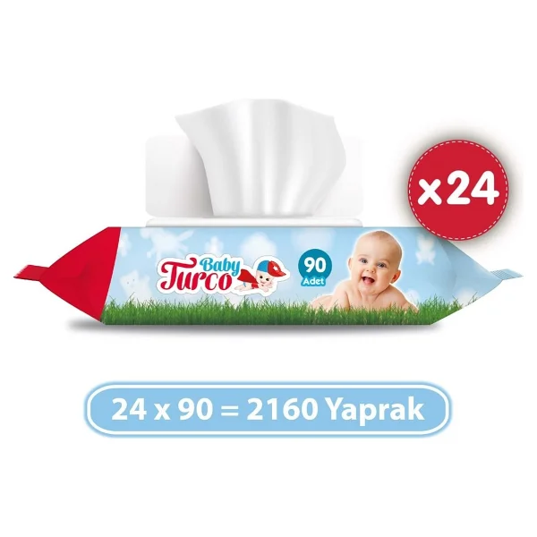 Baby Turco Klasik 90 Yaprak 24'lü Paket Islak Havlu Mendil - Görsel 7