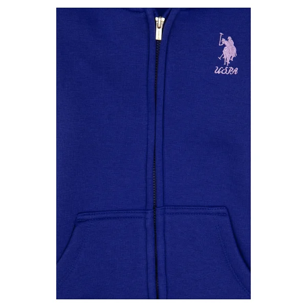 U.S. Polo Assn 50316809-Vr038 Kapüşonlu Tam Fermuarlı Mor Çocuk Sweatshirt - Görsel 5