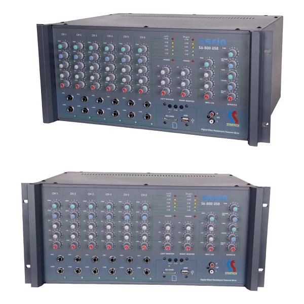 Startech Safir S6-800T Usb 2X400w Hat Trafolu Stereo Küp Anfi Power Mixer - Görsel 3