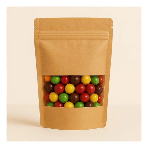 Doypack Kraft Pencereli Kilitli Doypack 25x34 50 Adet - Görsel 2