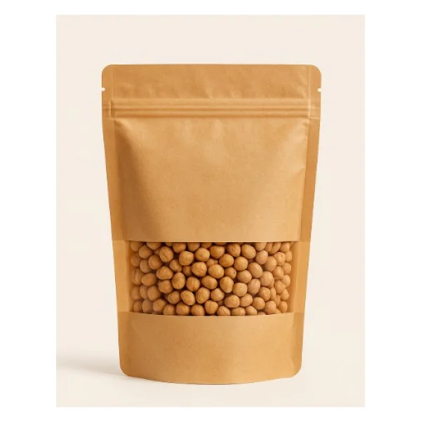 Doypack Kraft Pencereli Kilitli Doypack 25x34 50 Adet - Görsel 4