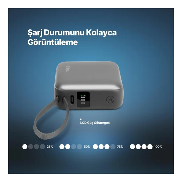 Ttec Recharger Mini Lcd 2bb231 10000 mAh Hızlı Şarj Powerbank - Görsel 5