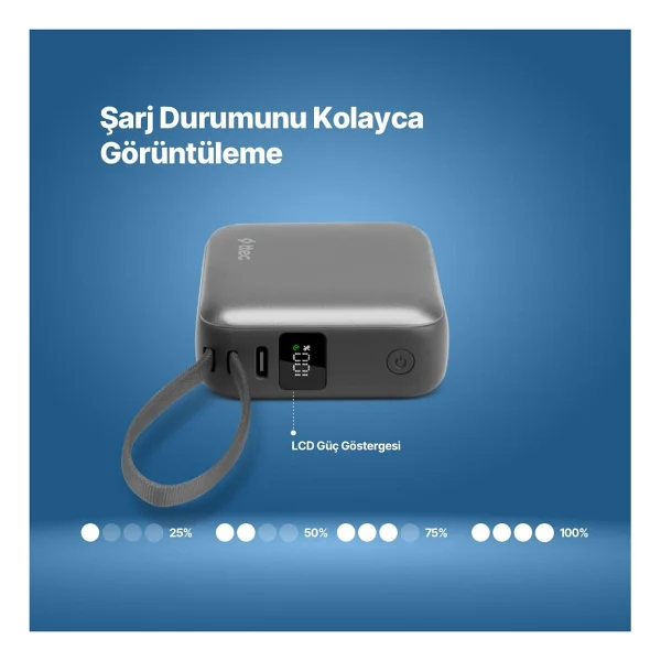 Ttec Recharger Mini Lcd 2bb232gr 10000 mAh Hızlı Şarj Powerbank - Görsel 10