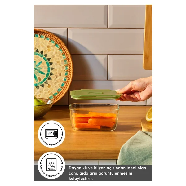 Karaca Green 800 Ml Dikdörtgen Cam Saklama Kabı - Görsel 4
