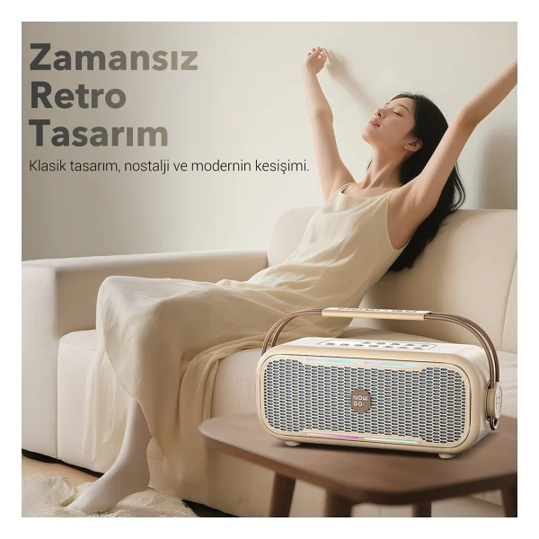 Nowgo C2 Bej Bluetooth Hoparlör - Görsel 4