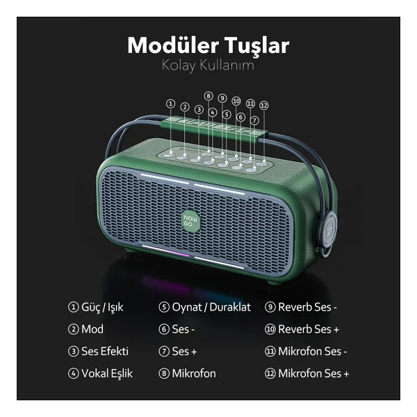 Nowgo C2 Bej Bluetooth Hoparlör - Görsel 5