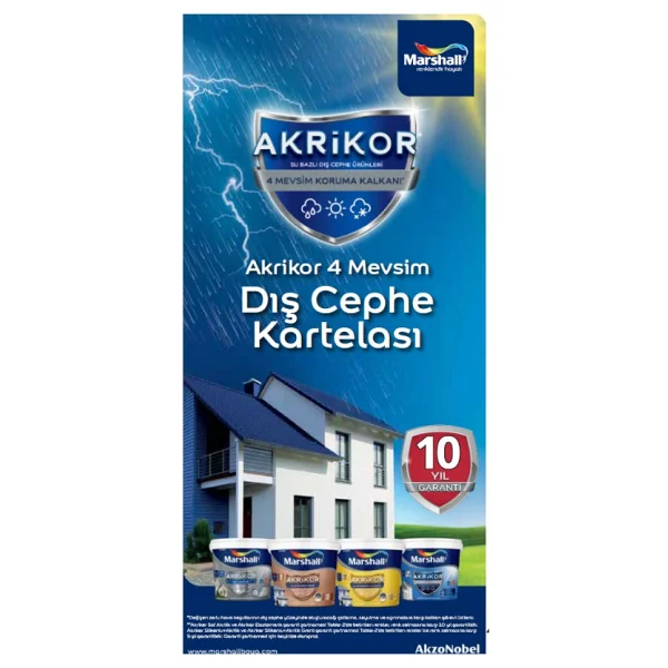 Marshall Akrikor Saf Akrilik 2.5 Lt Dış Cephe Boyası - Görsel 2