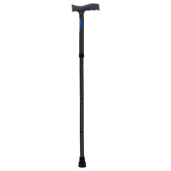 Comfort Plus Katlanabilir Ayarlanabilir Siyah Alüminyum Baston - Anatomik Sap, Kaymaz Kauçuk Taban, Ergonomik Kullanım - Görsel 2