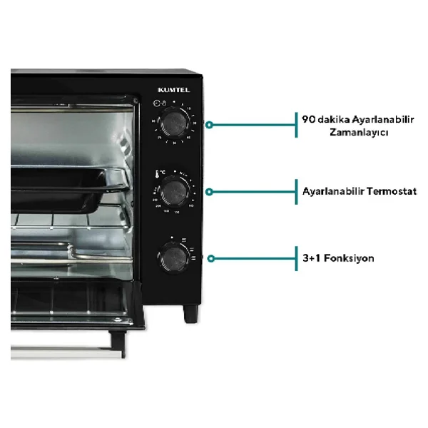 Kumtel Kf-5320 32 Lt Siyah Mini Fırın - Görsel 2
