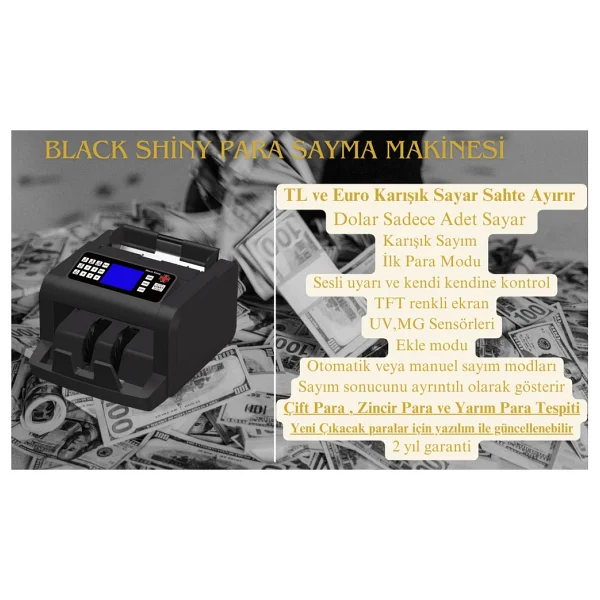 Sigma Black Shiny Para Sayma Makinesi - Görsel 2