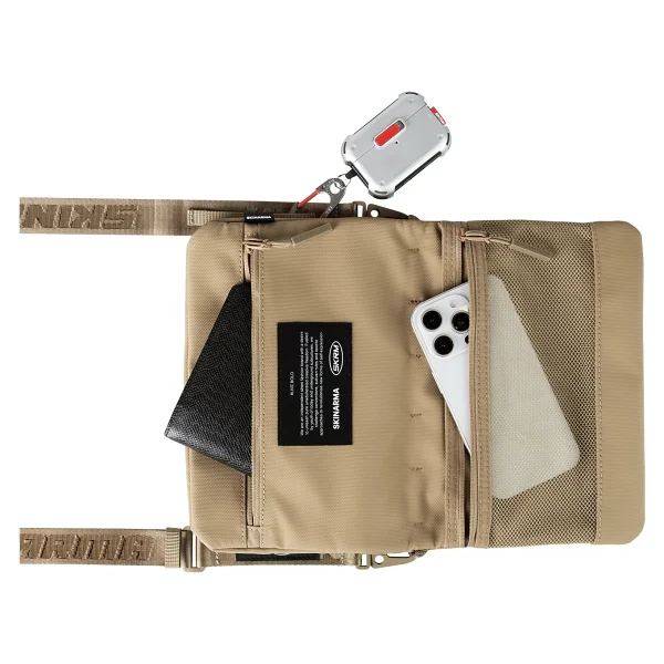 Skinarma Satchel Juno Desenli Naylon Scout Bilek Askı Kayışlı Aksesuar Çantası Haki - Görsel 3