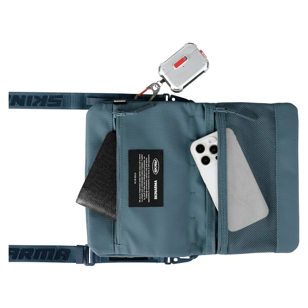 Skinarma Satchel Juno Desenli Naylon Scout Bilek Askı Kayışlı Aksesuar Çantası Mavi - Görsel 3