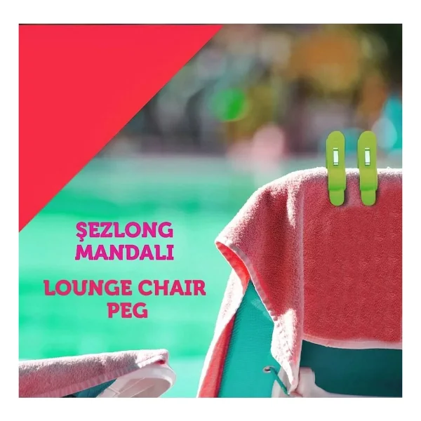 4'lü Şezlong Mandalı - Havlu Mandalı - Çamaşır Mandalı - Halı Mandalı - Plaj Havlu Mandalı - Sahil Havlu Mandalı 4 Adet - Görsel 2