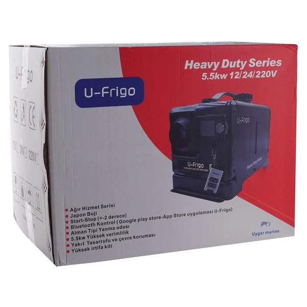 U-Frigo 5.5 Kw Çanta Tipi Webasto Dizel Isıtıcı (12-24-220v) Start-Stop Bluetooth Heavy Duty Serisi - Görsel 5