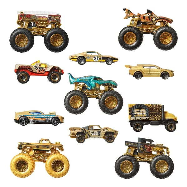 Hot Wheels Monster Trucks Bigfoot Trophy Şampiyonları Araba Ve Kamyon Çoklu Arabalar Jdw07 - Görsel 7