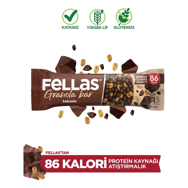 Fellas Kakaolu Granola Bar (23 G) X 12 Adet - Görsel 8