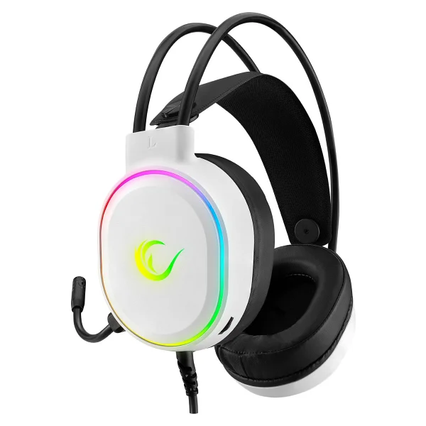 Rampage Rogue Beyaz RGB 7.1 USB Kablolu Kulak Üstü Oyuncu Kulaklığı - Görsel 2